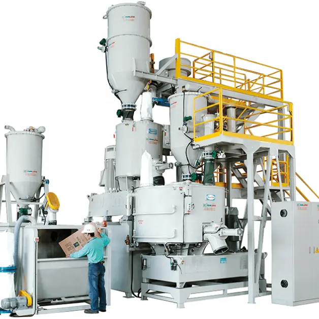 Mezclador de polvo químico, máquina mezcladora de alimentación automática, sistema de transmisión de tuberías UPVC