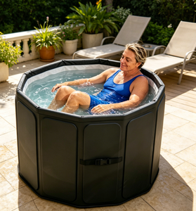 Couvercle de baignoire pliant en PVC pour une personne Offre Spéciale couverture de piscine de récupération sportive pliable pour bain de glace trempage froid Logo personnalisable - Product Image 1