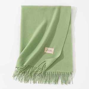 57 Écharpes carrées Angela de couleur unie pour l'hiver, foulards de créateurs, marques célèbres, bleu Giorgio Morandi, luxe pour femmes - Product Image 6