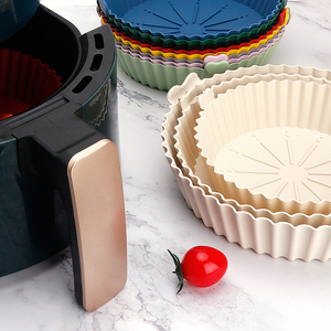 7/8/9.5 Inch New Arrivals Reusable <strong>Silicone</strong> <strong>Air</strong> <strong>Fryer</strong> Pot Accessories Non-stick <strong>Air</strong> <strong>Fryer</strong> <strong>Silicone</strong> Liner <strong>Basket</strong> - Product Image 4