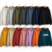 Hoodie Katun Campuran 350gsm Grosir Pria Wanita Custom Print Oversized Fleece Pullover Hood Musim Gugur Musim Dingin Streetwear