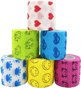 ضمادة ملونة غير منسوجة من الحيوانات الأليفة ذاتية اللصق ومتماسكة مخزنة مع طباعة لطيفة للباو للكلاب - Product Image 1