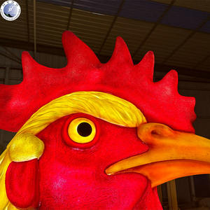 Estatua de <span class=keywords><strong>Gallo</strong></span> Pintada a Mano, de Fibra de Vidrio, para Exteriores, Directo de Fábrica, para Exhibición Comercial - Product Image 6