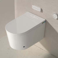 Ensemble WC intelligent suspendu avec télécommande, réservoir encastré, WC intelligent à poser contre le mur, incluant siège chauffant - pour salle de bain