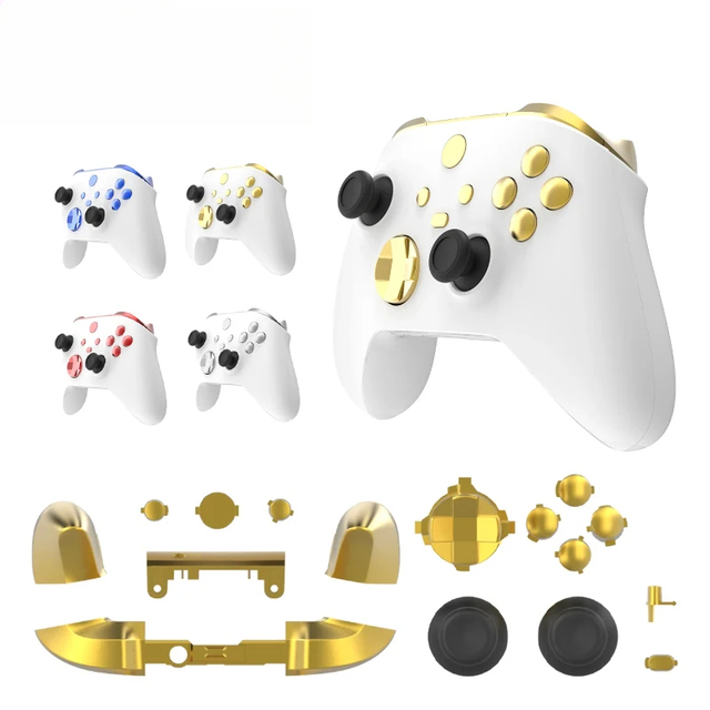 For Xbox Series X/S Controller Repair Parts Triggers ABXY But Solid Plating RB LB Bumper RT LT Trigger Buttons Mod Kit