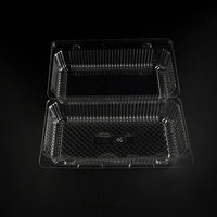Boîte d'emballage jetable en plastique avec couvercle à charnière transparent, récipient en plastique