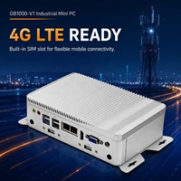 PC Industrial sin Ventilador GB1000-V1 con 6 Puertos COM y Doble LAN de 2.5GbE para Sistemas de Kiosco Terminal
