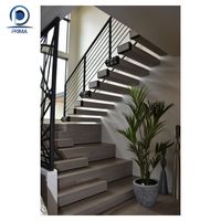 Escalier droit de luxe PRIMA avec poutre en acier au carbone pour un design d'intérieur moderne