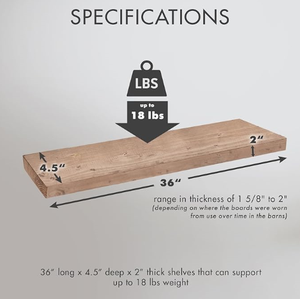 Mộc mạc <span class=keywords><strong>barnwood</strong></span> ván gỗ kệ nổi treo tường kệ bracket set cho trang trí nội thất lưu trữ - Product Image 3