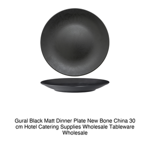 Plato de Cena Negro Mate Gural, Porcelana Nueva, 30 cm, Suministros para Hostelería, Vajilla al por Mayor - Product Image 2