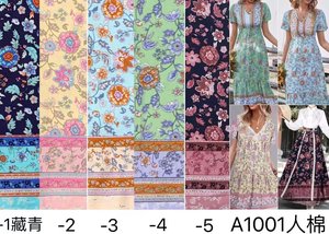 Vestido de mujer al por mayor estampado digital floral pintado a mano <span class=keywords><strong>en</strong></span> <span class=keywords><strong>tela</strong></span> de rayón 100% - Product Image 3