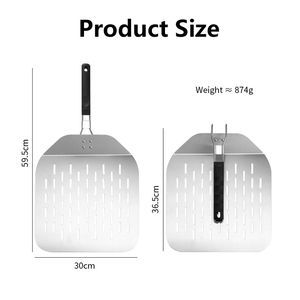 Outils de pâtisserie professionnels, pelle à <span class=keywords><strong>pizza</strong></span> en métal, pelle à <span class=keywords><strong>pizza</strong></span> perforée en aluminium avec poignée pliable pour four, pelle à <span class=keywords><strong>pizza</strong></span> faite maison - Product Image 2