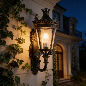 Lampe murale extérieure rétro de grande taille certifiée UL, en aluminium, LED, étanche IP65, pour couloir, pour usage en jardin, à intensité variable - Product Image 2