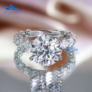 IGI Certified Cvd Lab Grown Criado Diamante 14k 18k Anéis de Ouro Sólido 2CT 3CT 4CT Rodada Anel de Noivado Jóias para As Mulheres - Product Image 1