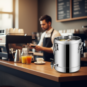 Dispensador de bebidas de acero inoxidable de 30L, contenedor térmico de grado comercial para bebidas calientes o frías, té, café, jugo, agua - Product Image 2