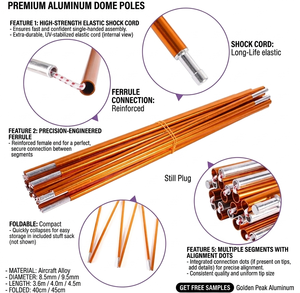 Fabricante de Postes de Aluminio Anodizado para Tiendas de Campaña, Longitud Personalizada, Plegables y Retráctiles, Postes de Soporte para Tiendas de Campaña - Product Image 5