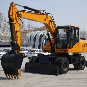 EVERUN Import chinois ERWE150 13.5ton Brand New Farm Home Mulcher Earth Machine Hydraulique Mini Wheel Excavator avec pneus