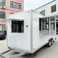 Cuisine mobile personnalisée blanc Offre Spéciale crème glacée entièrement équipée camion de nourriture remorque traiteur friteuse chariot de nourriture mobile camions de nourriture