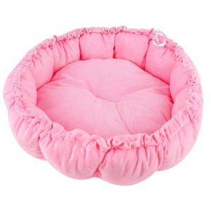 Factory Wholesale Modern Round <strong>Doghouse</strong> Washable Coral Fleece Pet Bed with Printed Pumpkin Nest <strong>Design</strong> for Dogs - Product Image 1