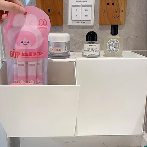 Wall Mounted <b>Storage</b> Rack Rectangular Gray White Bathroom Toilet Sanitary Napkin <b>Box</b> Waterproof Tissue Holder - Product Image 4