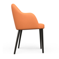 Fauteuil à dossier en cuir PU avec structure métallique, style moderne Boba, chaise de salle à manger personnalisable pour hôtels, restaurants, cafés