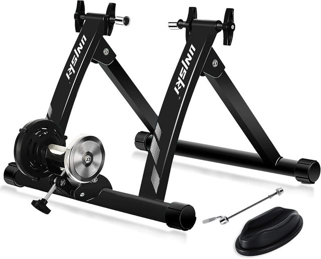 Bike Trainer Stand Indoor Bicycle Stand with Noise Reduction Magnetic Stationary Stand fits for 26-28inch, 700C Wheel