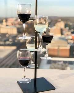 מכירה לוהטת באיכות גבוהה זול מחיר יין זכוכית מחזיק 5 pcs תליית יין זכוכית עץ מתלה - Product Image 2