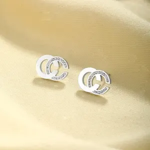Hot selling Stainless steel double circle Geometric Earrings Fashion New Personalized Hoop Earrings
