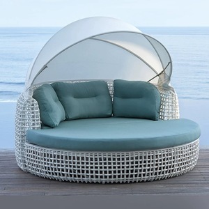 Luxury Waterproof Outdoor Garden Furniture Durable Rope Weaved Sun Lounger for Villa Pool Beach & Courtyard-Beach <b>Sunbeds</b> - Product Image 3