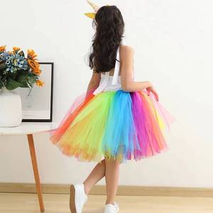 Vestido Tutú de Unicornio Color Arcoíris Hecho a Mano con Diadema y Alas, Vestidos de Fiesta de Cumpleaños para Niñas de 2 a 12 Años - Product Image 6