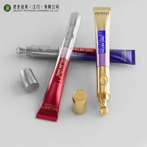 Tùy Chỉnh Rỗng Huyết Thanh Mỹ Phẩm Bóp Massage Kem Mắt Bao Bì Với Rung Kẽm Hợp Kim Kim Loại Applicator Đầu