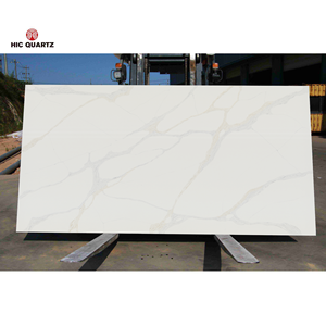Losas de cuarzo Caspio Calacatta de lujo moderno Venta caliente venas grises en Base blanca para encimeras de tocador de Hotel encimeras - Product Image 1
