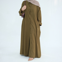 Nouveauté : Ensemble Abaya Musulmane Modeste en Tissu Lin Coton pour Femme, Chemise Abaya et Pantalon, Tenue Quotidienne, Robe Musulmane Abaya de Dubaï, Ensemble 2 Pièces