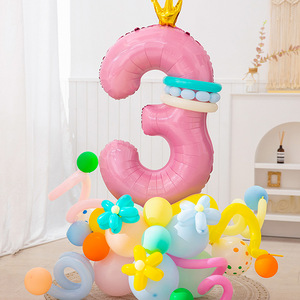 Primo <span class=keywords><strong>compleanno</strong></span> del bambino 40 pollici palloncino digitale post per ragazzi e ragazze bambini in festa decorazione - Product Image 4