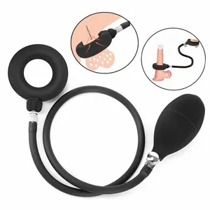 Anneaux péniens gonflables, masturbateur masculin, pompe à pénis en silicone, dispositif d'agrandissement, anneau de compression scrotale, jouets sexuels pour hommes - Product Image 1
