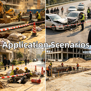 Ruban de signalisation de sécurité haute visibilité |   Bande de signalisation rétractable |   Ruban de signalisation d'isolement pour la construction et les travaux routiers - Product Image 5