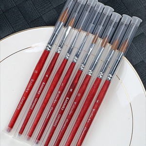 High Quality Professional <b>Nail</b> Art Brush #2-18 Size Red Wooden Handle Kolinsky Hair Crimped Ferrule Multifunctional <b>Nail</b> <b>Tool</b> - Product Image 6