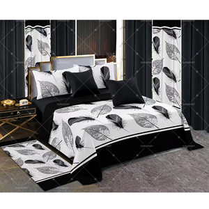Bộ đồ giường 13 mảnh tấm bộ sưu tập Vua Kích thước tấm Ga Trải Giường đặt với thảm giá bán buôn in Rèm bộ đồ giường đặt - Product Image 4