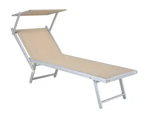 Alumínio Estilo Italiano Folding Sun Bed Outdoor Beach Pool Bed Sun Lounger