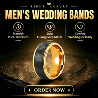 Bague de mariage pour homme en tantale pur de 7 mm avec placage en or jaune 18 carats gris naturel