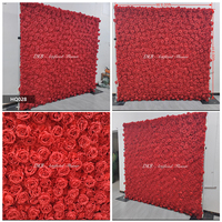 Panneau mural de fleurs blanches pour mariage, toile de fond en fleurs artificielles de roses, déroulable 3D 5D en tissu pour mariage