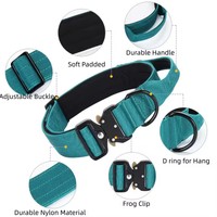 Collar táctico personalizado para perros, ajustable, resistente, con hebilla metálica de liberación rápida, para perros pequeños, medianos o extra grandes.