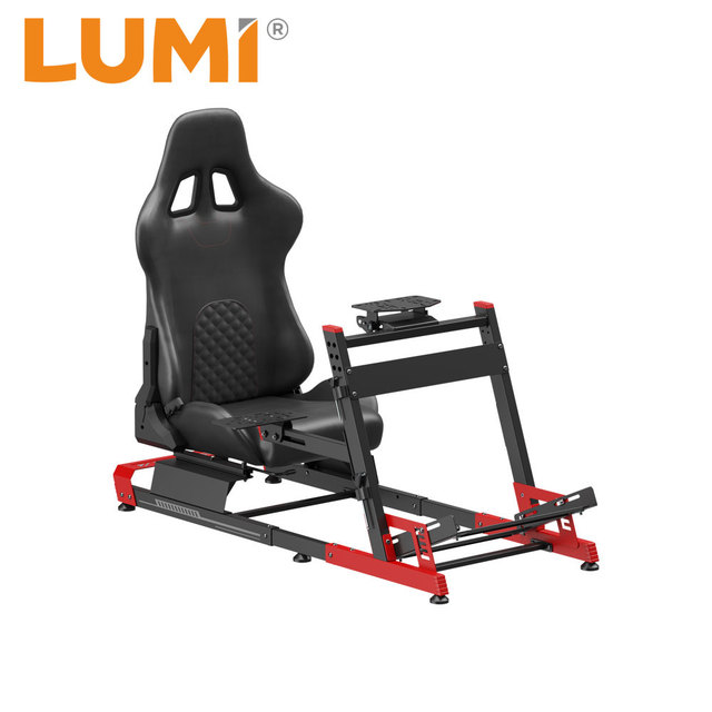 LRS12-BS02 Fully Adjustable Car Gaming Driving Seat Sim Racing Simulator Cockpit with Gear Shift Mount