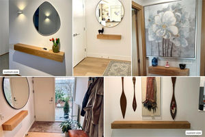 Estante de Pared de Diseño Moderno para el Hogar, Estantería de Almacenamiento <span class=keywords><strong>Flotante</strong></span> de Madera para la Entrada <span class=keywords><strong>con</strong></span> Cajones Ocultos - Product Image 3