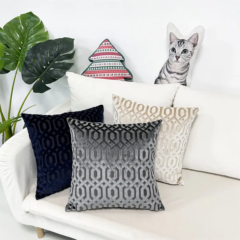 Throw Pillows Geometric Jacquard Cushion Covers Decorative Home Custom Pillow Cover With Zipper