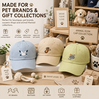 Gorras Personalizadas de 6 Paneles, Estilo Dad Hat, Visera Curva, Sarga de Algodón, Gorra con Bordado de Retrato de Mascota Personalizado para Amantes de las Mascotas