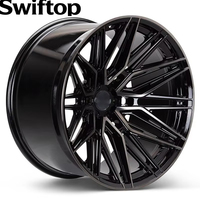 Jantes monobloc concaves forgées noir brillant 19 20 21 22 24 26 pouces multi-rayons 5x114.3 5x112 5x130 pour voitures Benz BMW