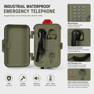 Téléphone extérieur à profil bas, couleur, IP67, CE, FCC, pour sites de défense de qualité <span class=keywords><strong>militaire</strong></span>, téléphone industriel étanche - Product Image 5