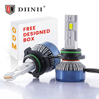 DiiNii Y1-9012 Nouvelles ampoules de phares LED en aluminium haute puissance, faisceau haut/bas, 8000LM, 6000K-6500K, ajustement universel, silencieuses et à haute vitesse