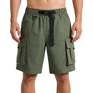 Men's Lightweight Cargo Shorts <b>Elastic</b> Waist Adjustable <b>Belt</b> Summer Casual Outdoor Wear Oxford Fabric - Product Image 1